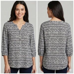 Rebecca Malone Monochrome Patterned Blouse